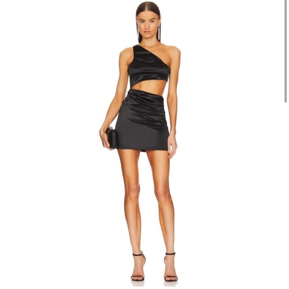 Michael Costello x REVOLVE Yana Mini Dress in Black - Picture 2 of 5